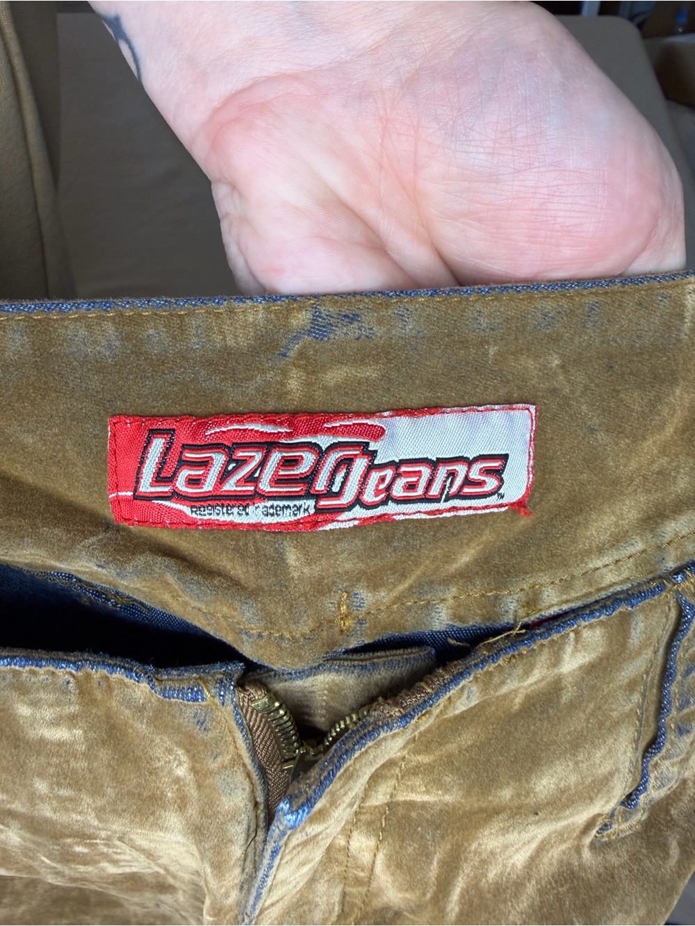 Corduroy Style Velvety Vintage Bootcut Pants in Brown - Picture 3 of 4